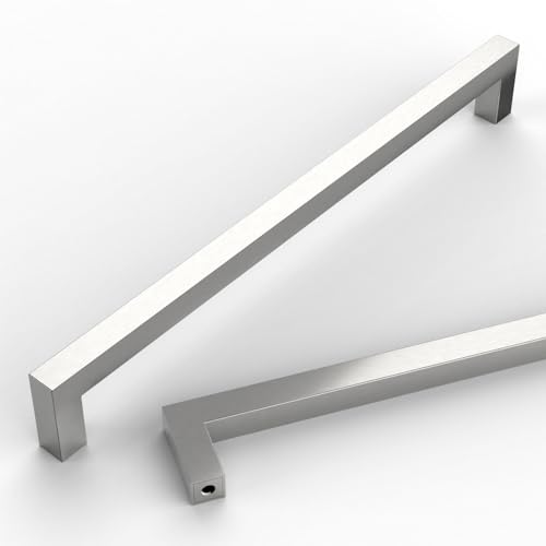 10 Pack 5''(128mm) Matte Black Cabinet Pulls Kitchen Stainless Steel Cabinet Handles Square Cabinet Hardware for Cupboard Drawer Pulls