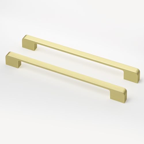 Rergy Champagne Bronze Cabinet Pulls, 10 Pack Champagne Bronze Cabinet Handles, 6.25" Screw Spacing Kitchen Cabinet Handles, 6-1/4inch(160mm) Center to Center Bathroom Cabient Hardware