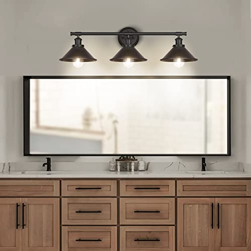 Licperron Black 2-Light Vanity Wall Sconce Lighting, Farmhouse Bathroom Wall Light Fixtures Over Mirror, Industrial Rustic Indoor Bathroom Vanity Lights for Cabinet Dressing Table Living Room