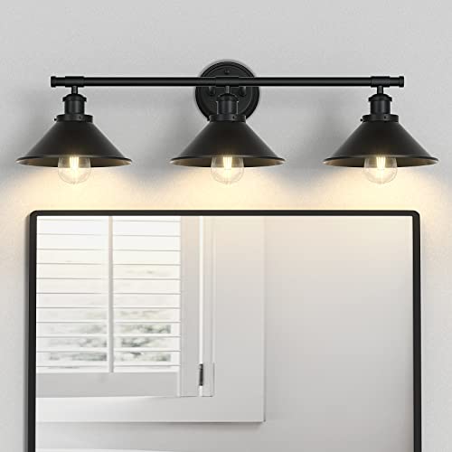 Licperron Black 2-Light Vanity Wall Sconce Lighting, Farmhouse Bathroom Wall Light Fixtures Over Mirror, Industrial Rustic Indoor Bathroom Vanity Lights for Cabinet Dressing Table Living Room