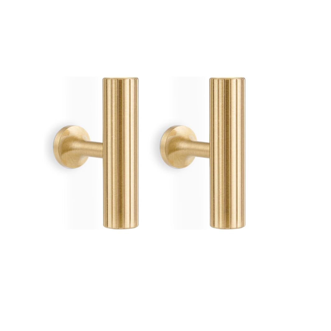 RZDEAL 4pcs Solid Brass Cabinet Knobs Pulls Cabinet Drawer Dresser Gold Knobs Modern Handles Knobs(1"x1"/25mmx25mm),Brushed Brass Finish
