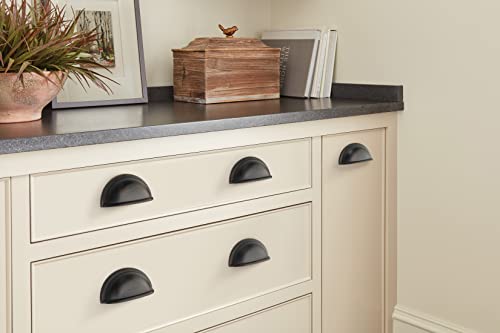 Amerock BP53010CZ Champagne Bronze Cabinet Cup Pull | 3 inch (76mm) Center-to-Center Cabinet Hardware | Cup Pulls | Furniture Hardware | Drawer Pull