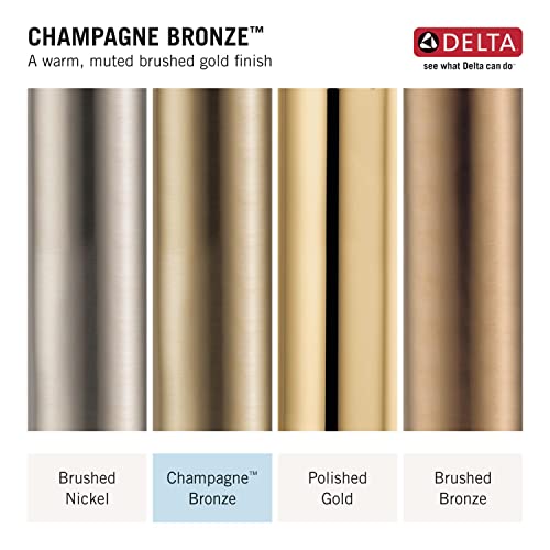 Delta Faucet Nicoli Widespread Bathroom Faucet 3 Hole, Gold Bathroom Faucet, 2 Handle Bathroom Faucet, Bathroom Sink Faucet Drain Assembly, Champagne Bronze 35849LF-CZ