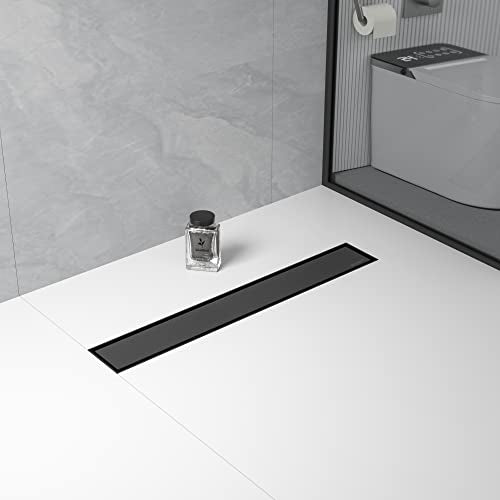 Square Shower Drain 6", Brushed Gold Floor Drain with Tiled Insert Grate & Hair Strainer, 304 Stainless Steel Bathroom 2-in-1 Tiled in Drain, CUPC Certified (Brushed Gold, 6'')
