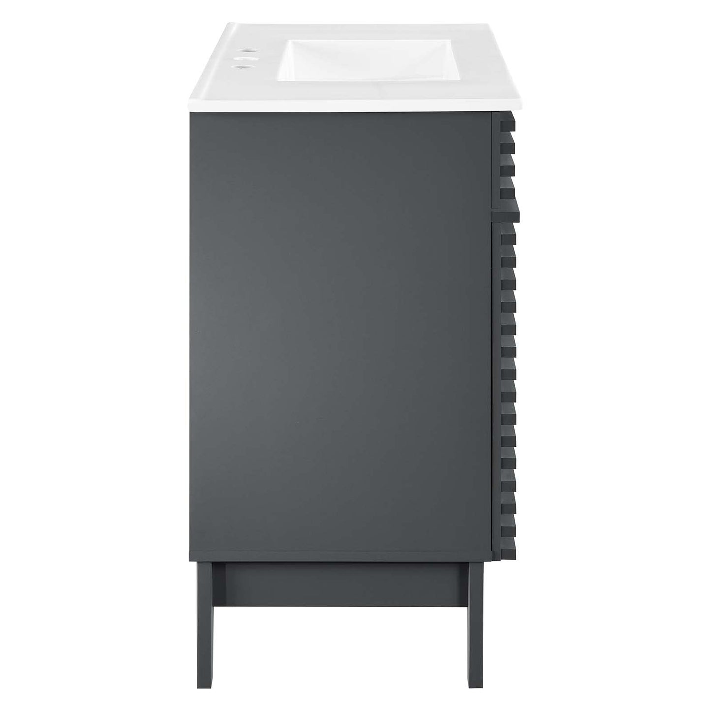 Modway Render 48" Double Sink Bathroom Vanity Cabinet in Walnut White