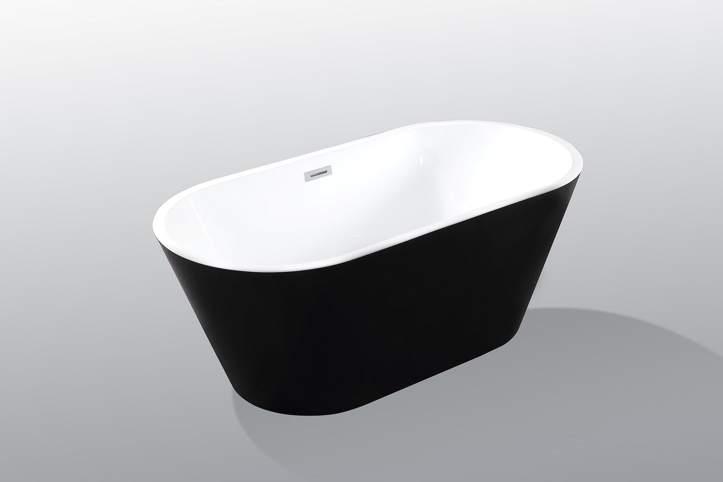 LOVMOR 67" Acrylic Freestanding Soaking Bathtub Soaking Bath Tub with Brushed Nickel Overflow and Pop Up Drain for Bathroom, Double Slipper Tub, Whit