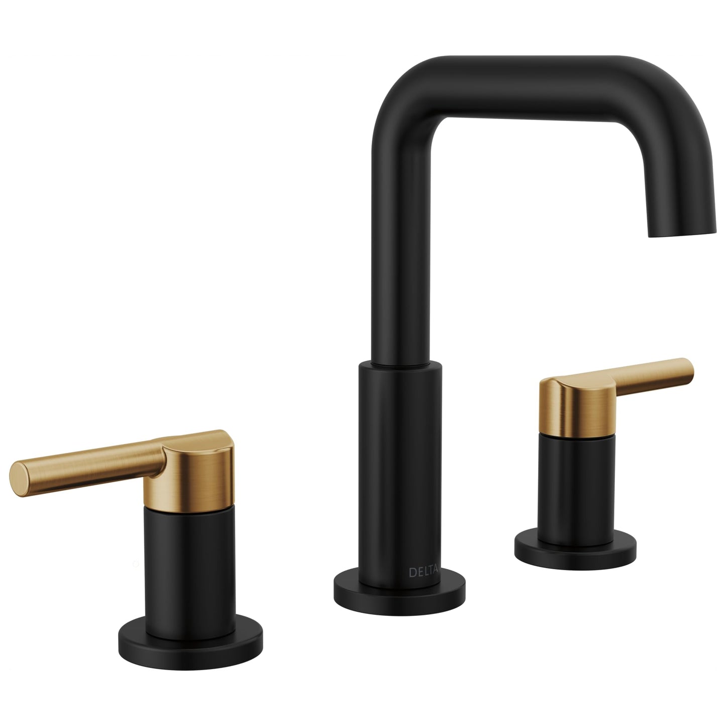 Delta Faucet Nicoli Widespread Bathroom Faucet 3 Hole, Gold Bathroom Faucet, 2 Handle Bathroom Faucet, Bathroom Sink Faucet Drain Assembly, Champagne Bronze 35849LF-CZ