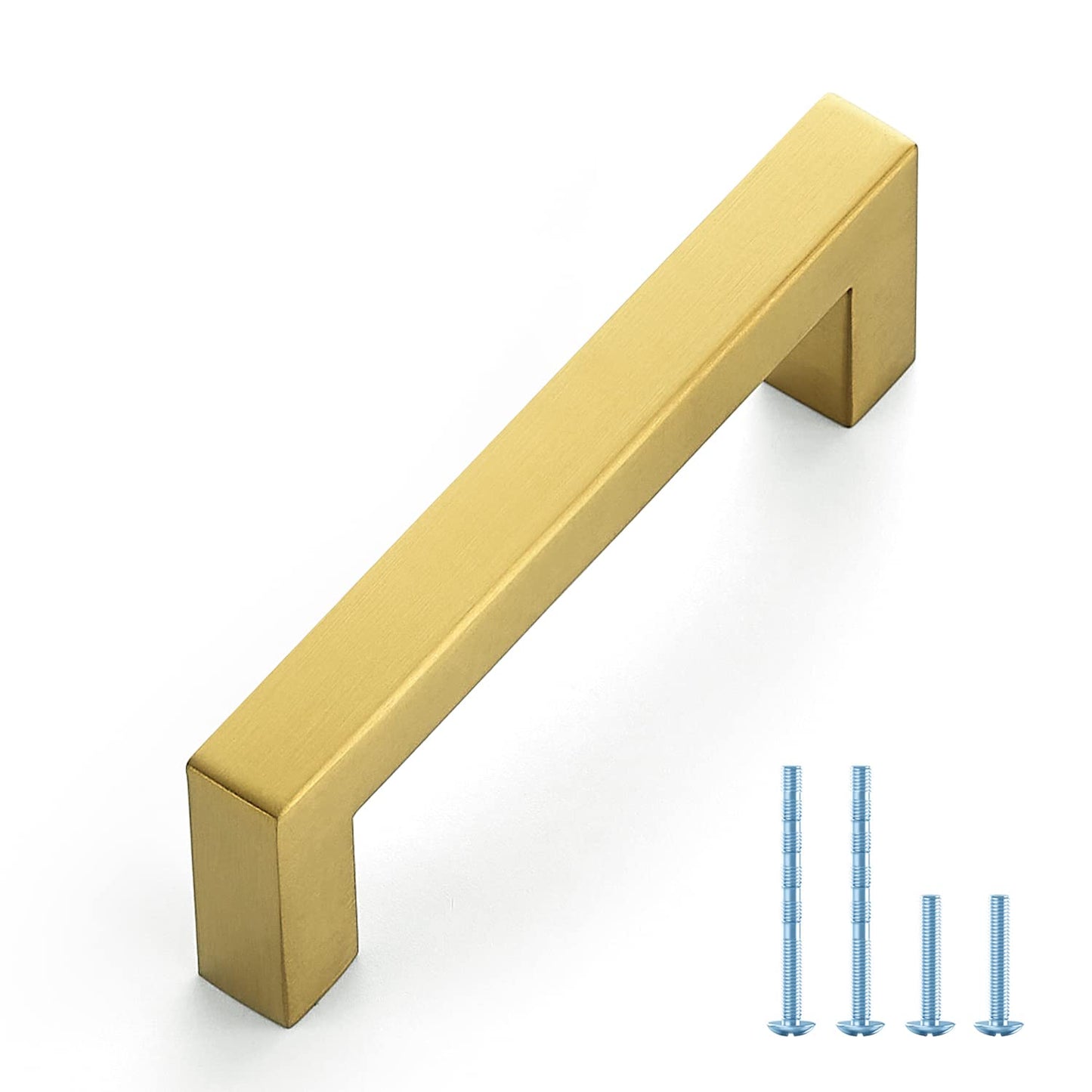 Ravinte 10 Pack Gold Cabinet Pulls 12-3/5 Inch Brushed Brass Kitchen Cabinet Handles Gold Square Kitchen Hardware for Cabinet Gold Kitchen Drawer Pulls Come with Screwdriver