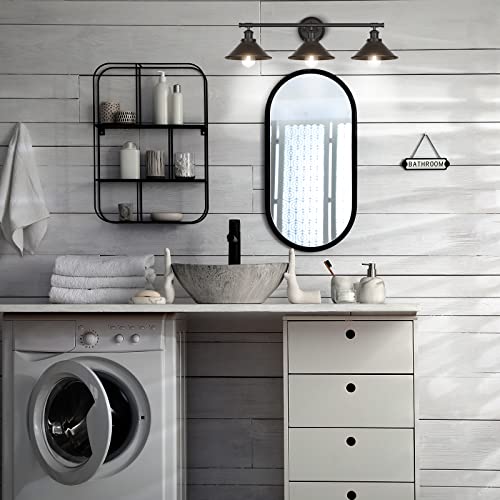 Licperron Black 2-Light Vanity Wall Sconce Lighting, Farmhouse Bathroom Wall Light Fixtures Over Mirror, Industrial Rustic Indoor Bathroom Vanity Lights for Cabinet Dressing Table Living Room