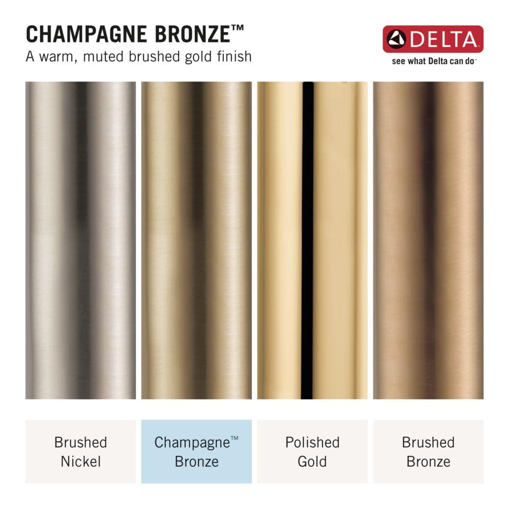 Delta Faucet Nicoli Widespread Bathroom Faucet 3 Hole, Gold Bathroom Faucet, 2 Handle Bathroom Faucet, Bathroom Sink Faucet Drain Assembly, Champagne Bronze 35849LF-CZ