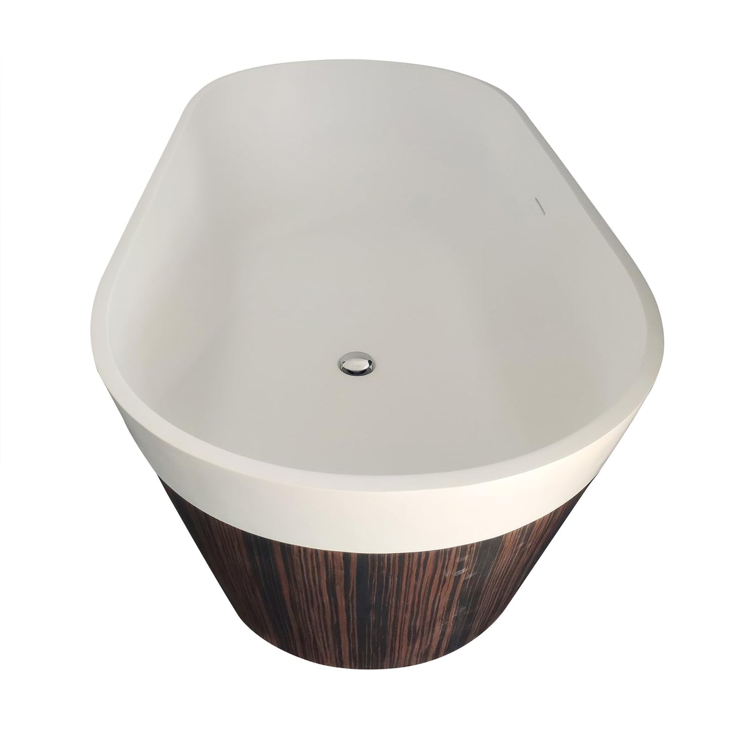 51'' Japanese Soaking Tub Freestanding Bathtub Resin Stone Bathtubs Deep soaking Tub with Overflow and Pop-up Drain - White