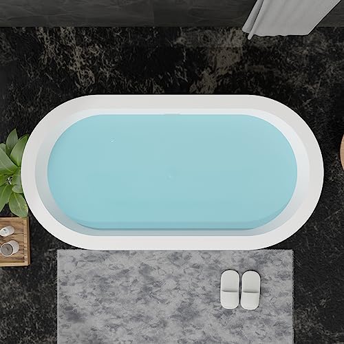 59 in. High-back Free Standing Tub, Contemporary Soaking Tub, Bathroom Stand Alone Freestanding Bathtub Overflow and Drain (Glossy White)