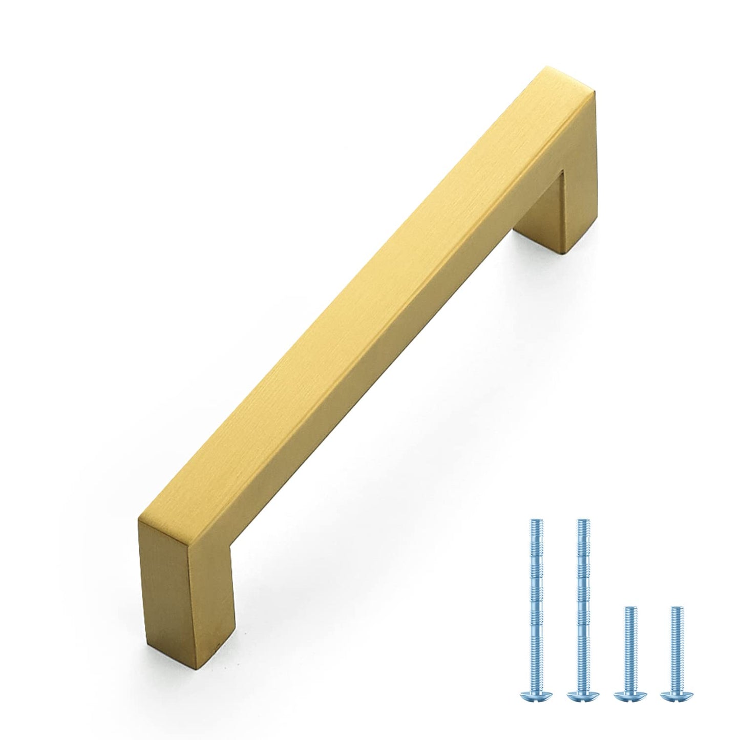 Ravinte 10 Pack Gold Cabinet Pulls 12-3/5 Inch Brushed Brass Kitchen Cabinet Handles Gold Square Kitchen Hardware for Cabinet Gold Kitchen Drawer Pulls Come with Screwdriver