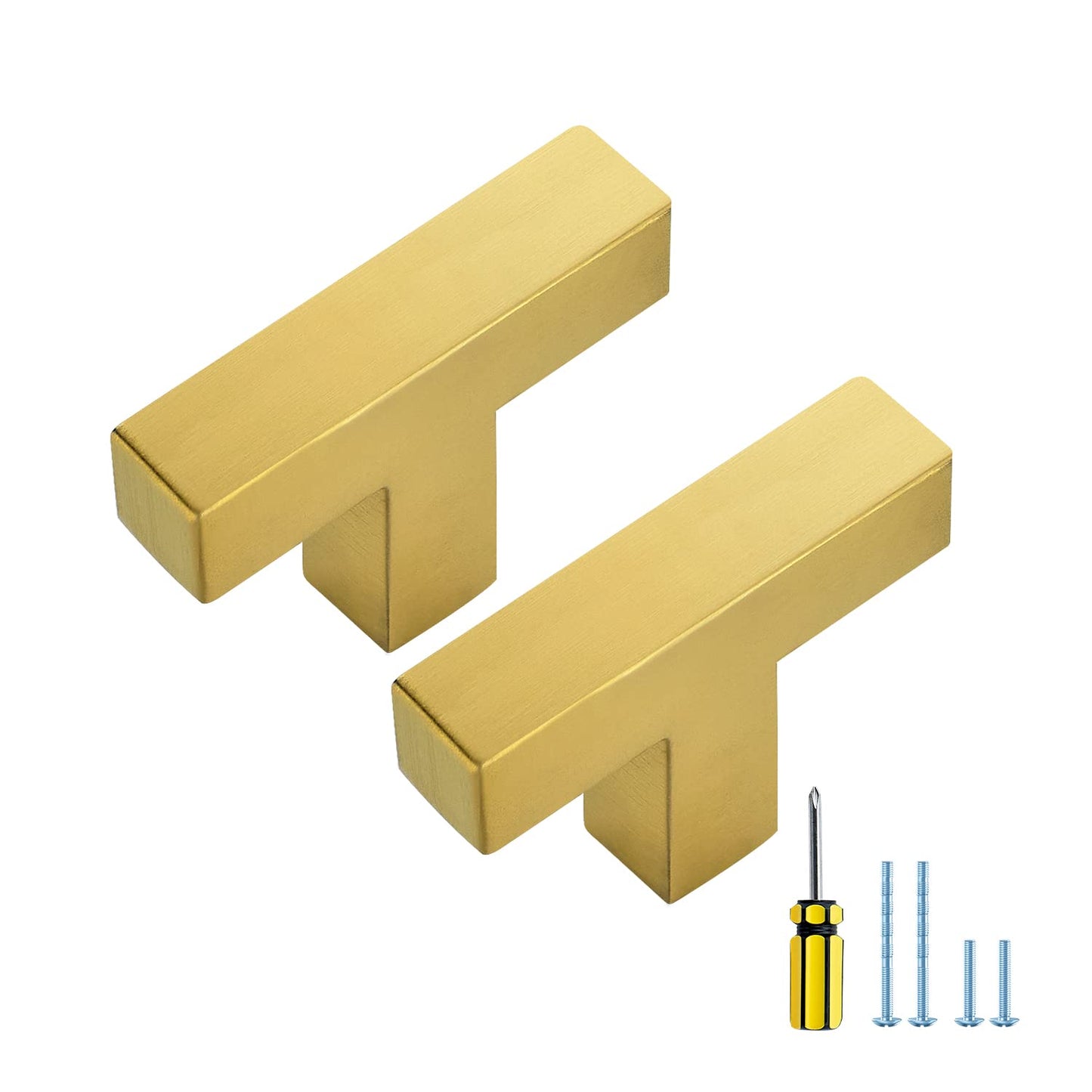 Ravinte 10 Pack Gold Cabinet Pulls 12-3/5 Inch Brushed Brass Kitchen Cabinet Handles Gold Square Kitchen Hardware for Cabinet Gold Kitchen Drawer Pulls Come with Screwdriver