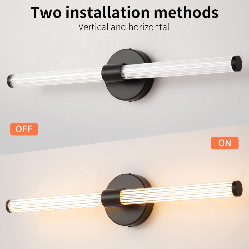 LED Bathroom Light Fixtures Gold Bathroom Vanity Lights Over Mirror 360° Full Lighting Dimmable LED 22 inch Vanity Light Bar Modern Wall Sconce Warm Light for Bedroom Living Room