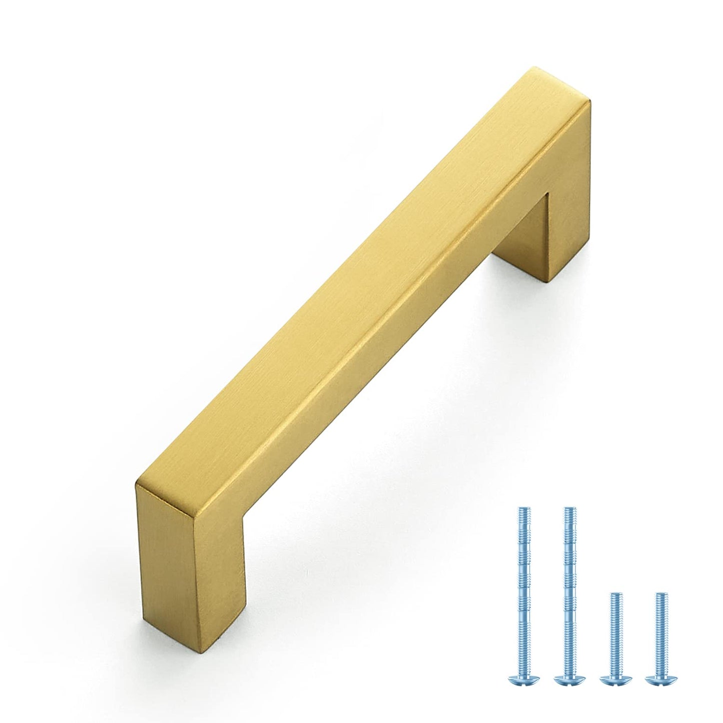 Ravinte 10 Pack Gold Cabinet Pulls 12-3/5 Inch Brushed Brass Kitchen Cabinet Handles Gold Square Kitchen Hardware for Cabinet Gold Kitchen Drawer Pulls Come with Screwdriver