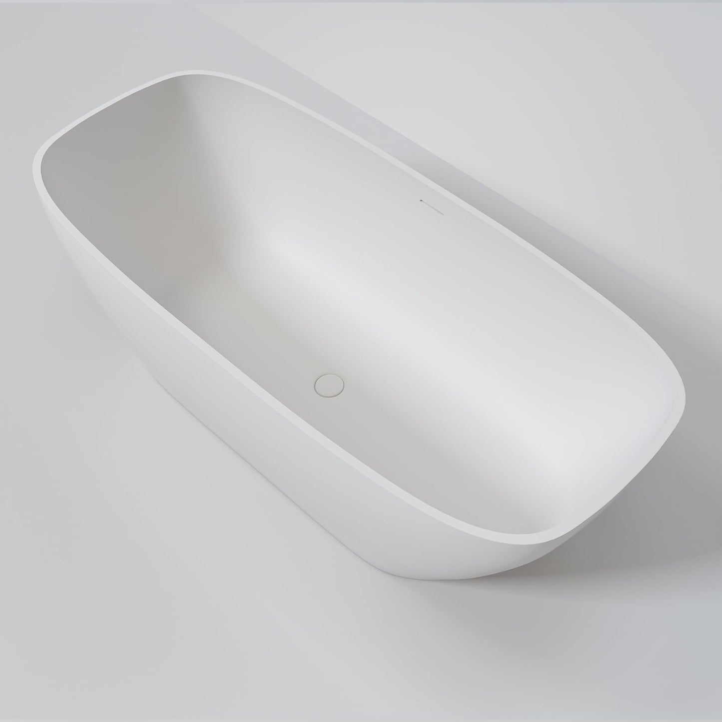 51'' Japanese Soaking Tub Freestanding Bathtub Resin Stone Bathtubs Deep soaking Tub with Overflow and Pop-up Drain - White