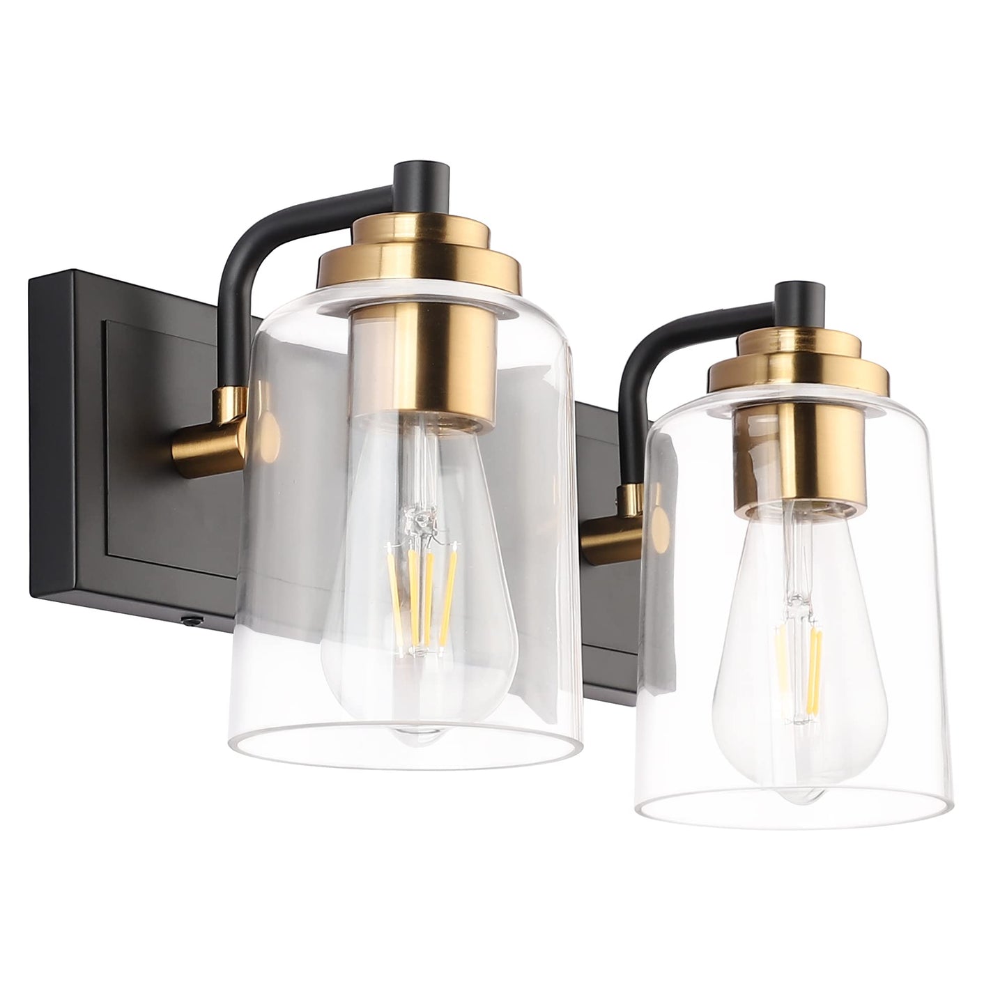 SOLFART Vintage Vanity Lighting Fixtures for Bathroom Black with Bronze Wall Lamp Sconce Black with Bronze 4 lights