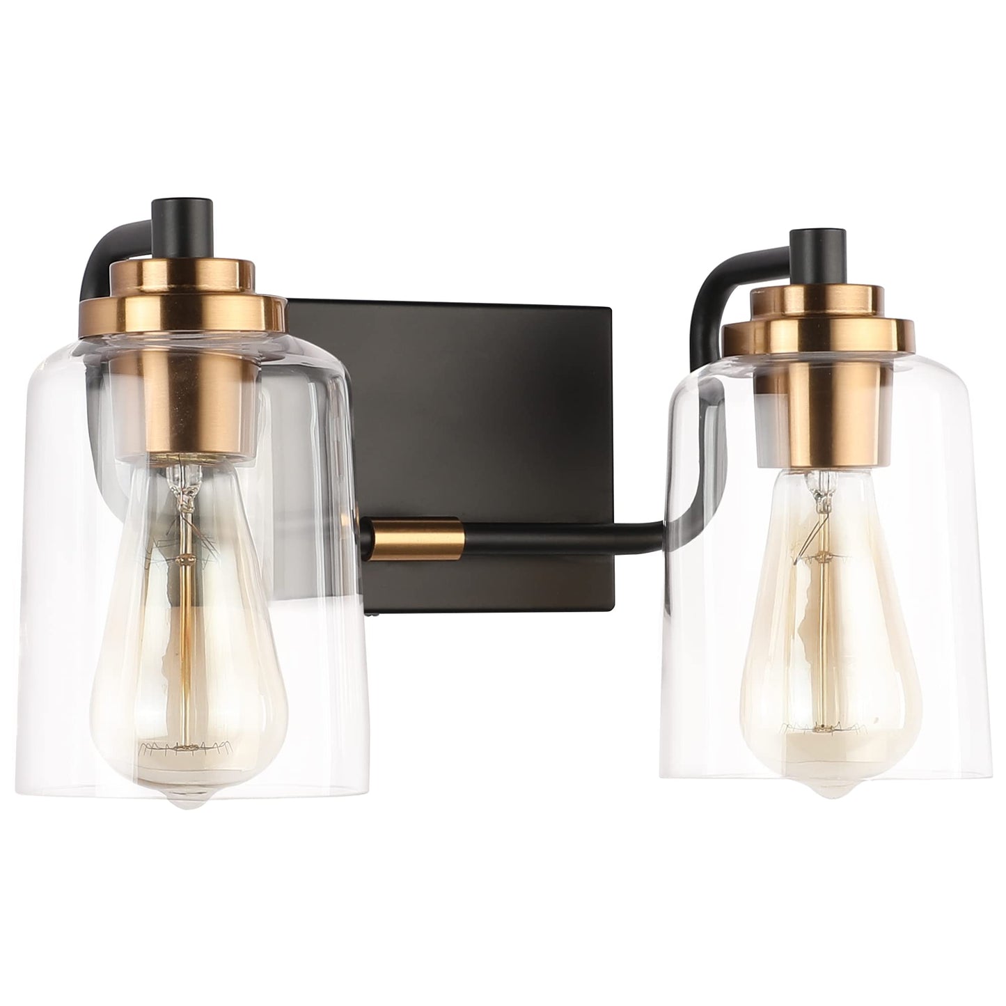 SOLFART Vintage Vanity Lighting Fixtures for Bathroom Black with Bronze Wall Lamp Sconce Black with Bronze 4 lights