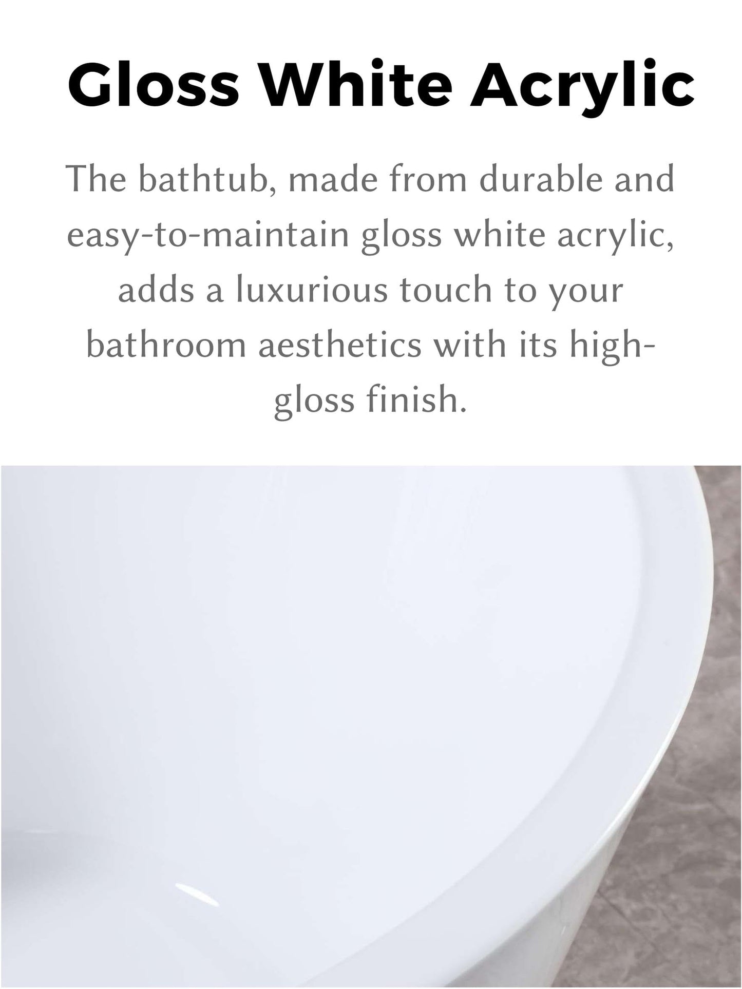LOVMOR 67" Acrylic Freestanding Soaking Bathtub Soaking Bath Tub with Brushed Nickel Overflow and Pop Up Drain for Bathroom, Double Slipper Tub, Whit