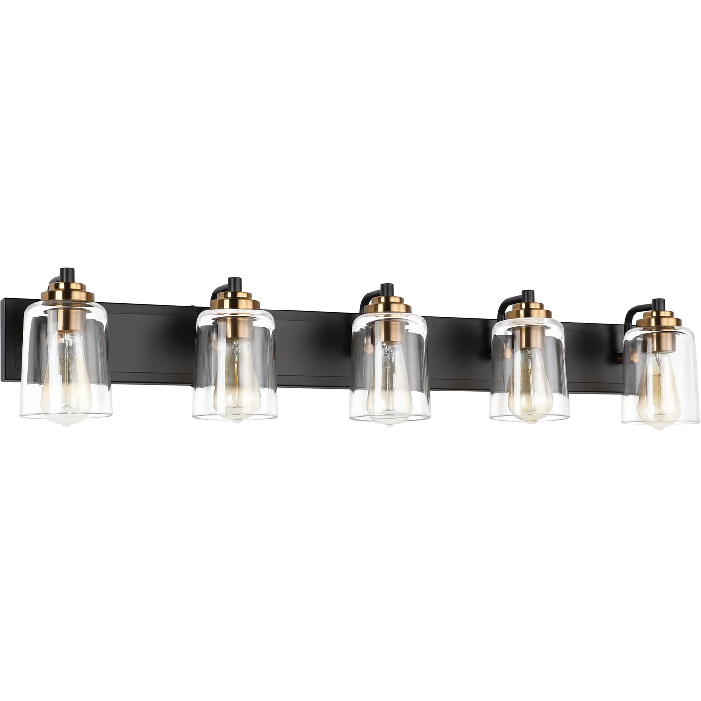 SOLFART Vintage Vanity Lighting Fixtures for Bathroom Black with Bronze Wall Lamp Sconce Black with Bronze 4 lights