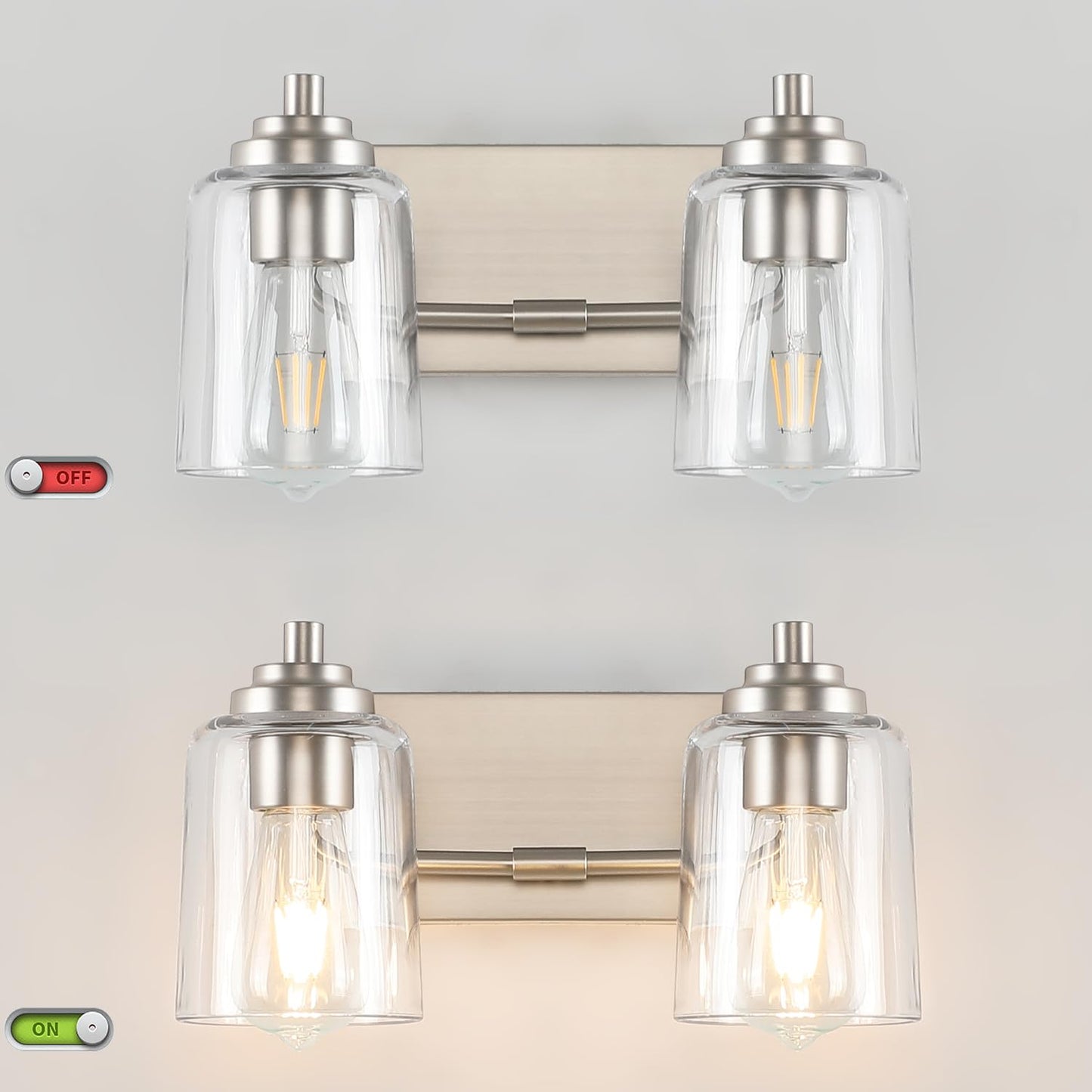 SOLFART Vintage Vanity Lighting Fixtures for Bathroom Black with Bronze Wall Lamp Sconce Black with Bronze 4 lights
