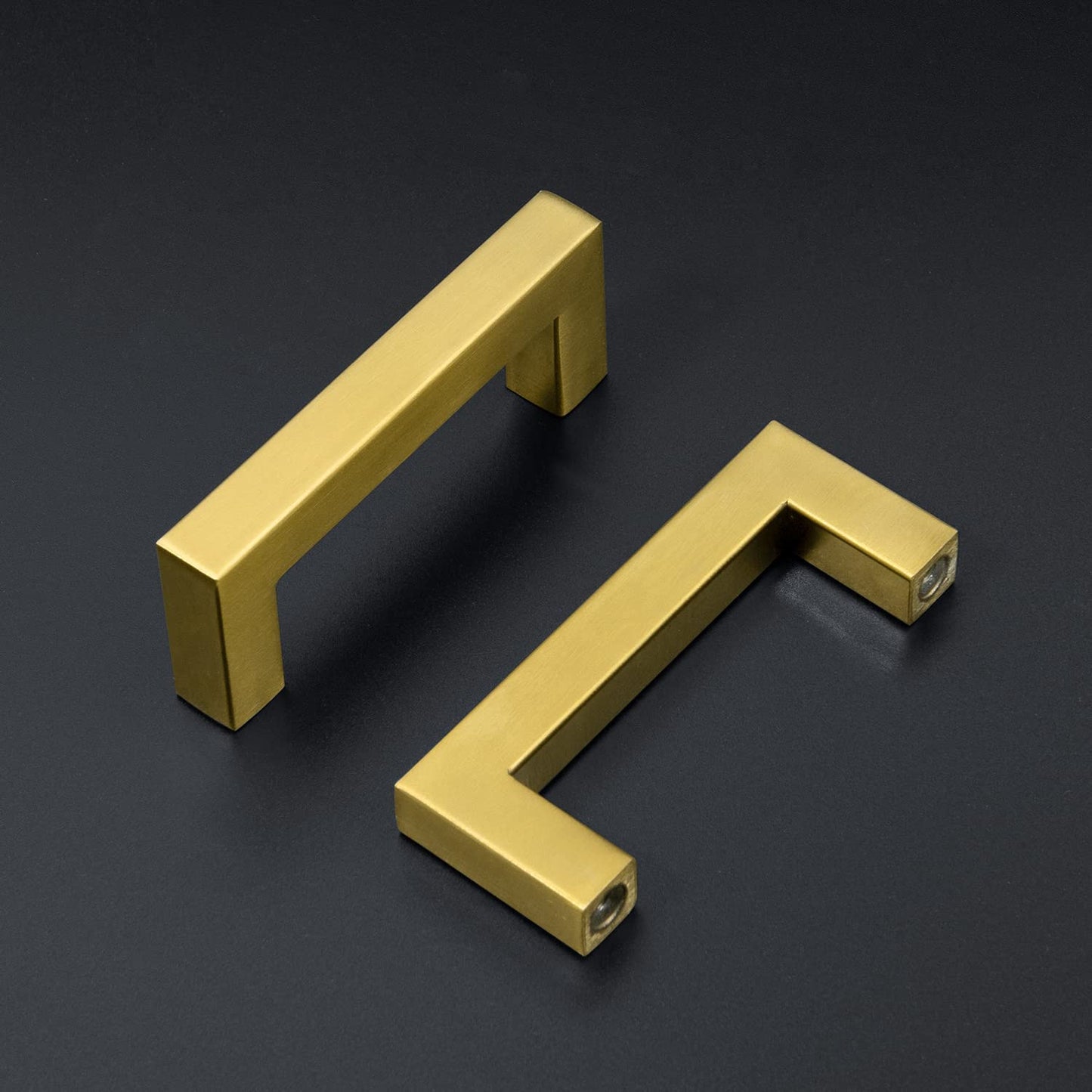 Ravinte 10 Pack Gold Cabinet Pulls 12-3/5 Inch Brushed Brass Kitchen Cabinet Handles Gold Square Kitchen Hardware for Cabinet Gold Kitchen Drawer Pulls Come with Screwdriver