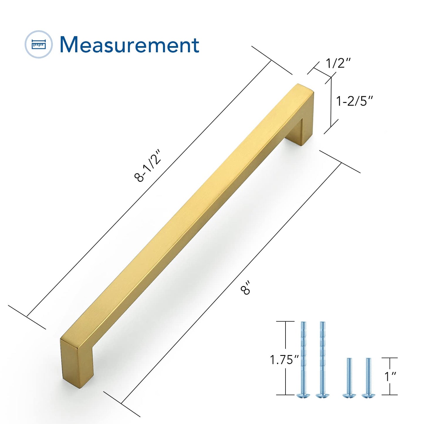 Ravinte 10 Pack Gold Cabinet Pulls 12-3/5 Inch Brushed Brass Kitchen Cabinet Handles Gold Square Kitchen Hardware for Cabinet Gold Kitchen Drawer Pulls Come with Screwdriver