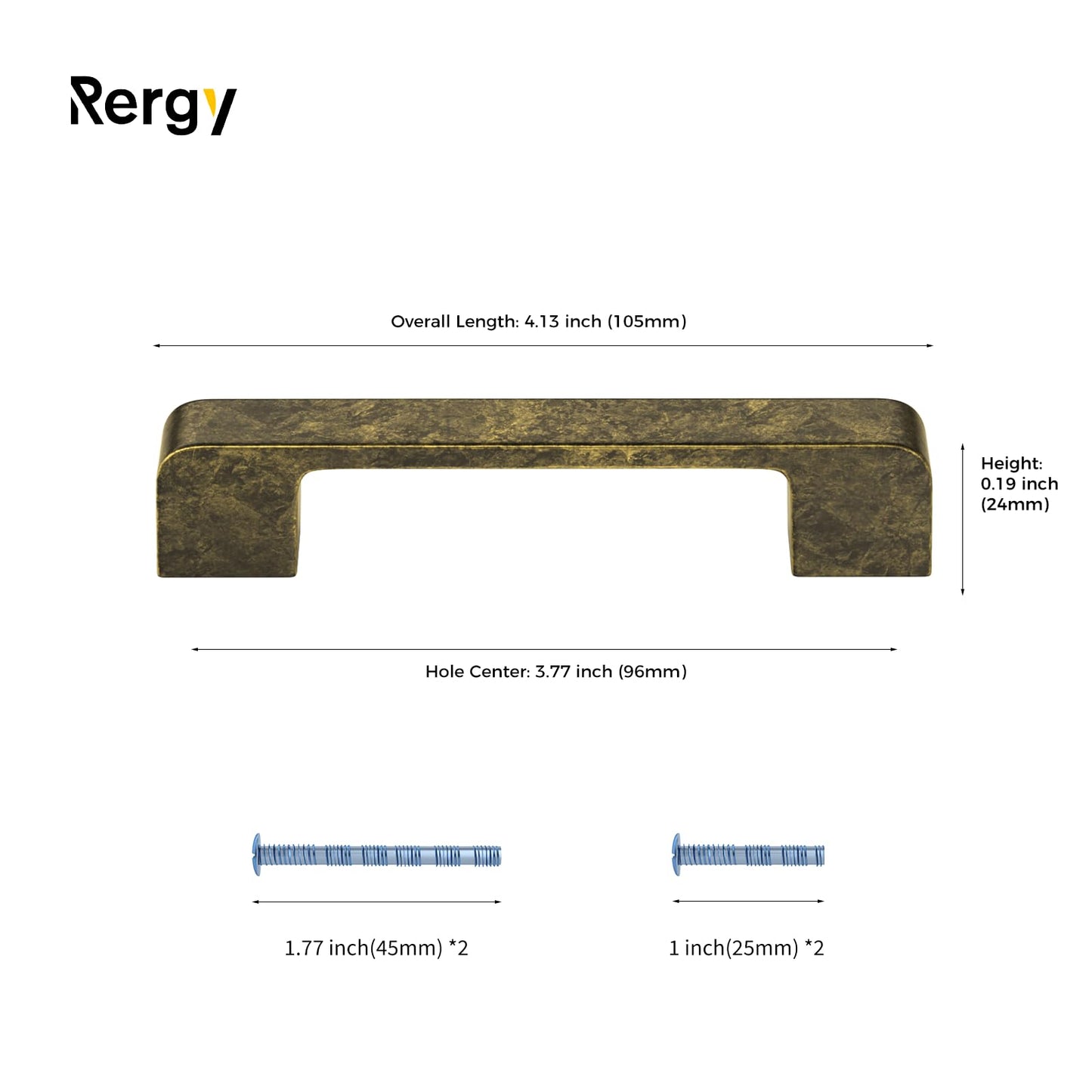 Rergy Champagne Bronze Cabinet Pulls, 10 Pack Champagne Bronze Cabinet Handles, 6.25" Screw Spacing Kitchen Cabinet Handles, 6-1/4inch(160mm) Center to Center Bathroom Cabient Hardware