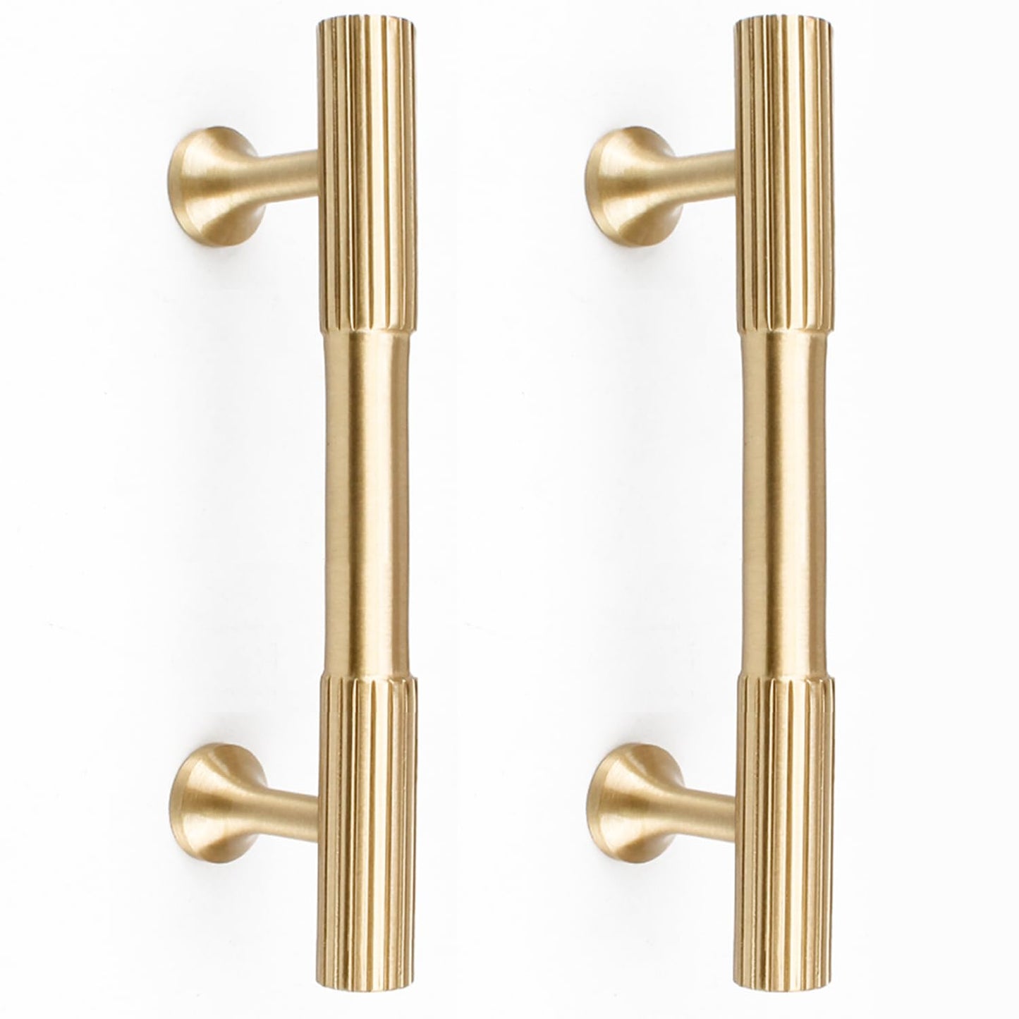 RZDEAL 4pcs Solid Brass Cabinet Knobs Pulls Cabinet Drawer Dresser Gold Knobs Modern Handles Knobs(1"x1"/25mmx25mm),Brushed Brass Finish