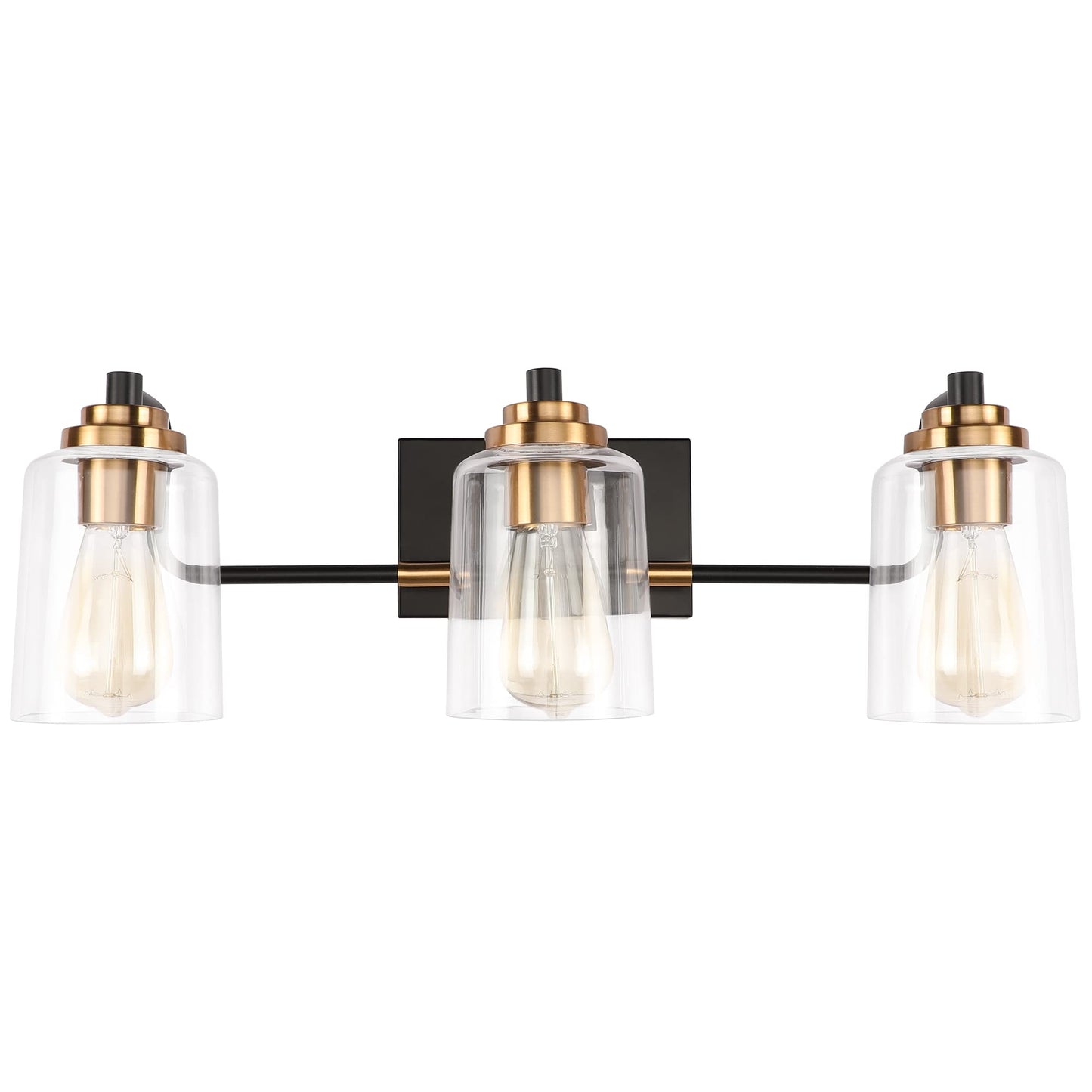 SOLFART Vintage Vanity Lighting Fixtures for Bathroom Black with Bronze Wall Lamp Sconce Black with Bronze 4 lights