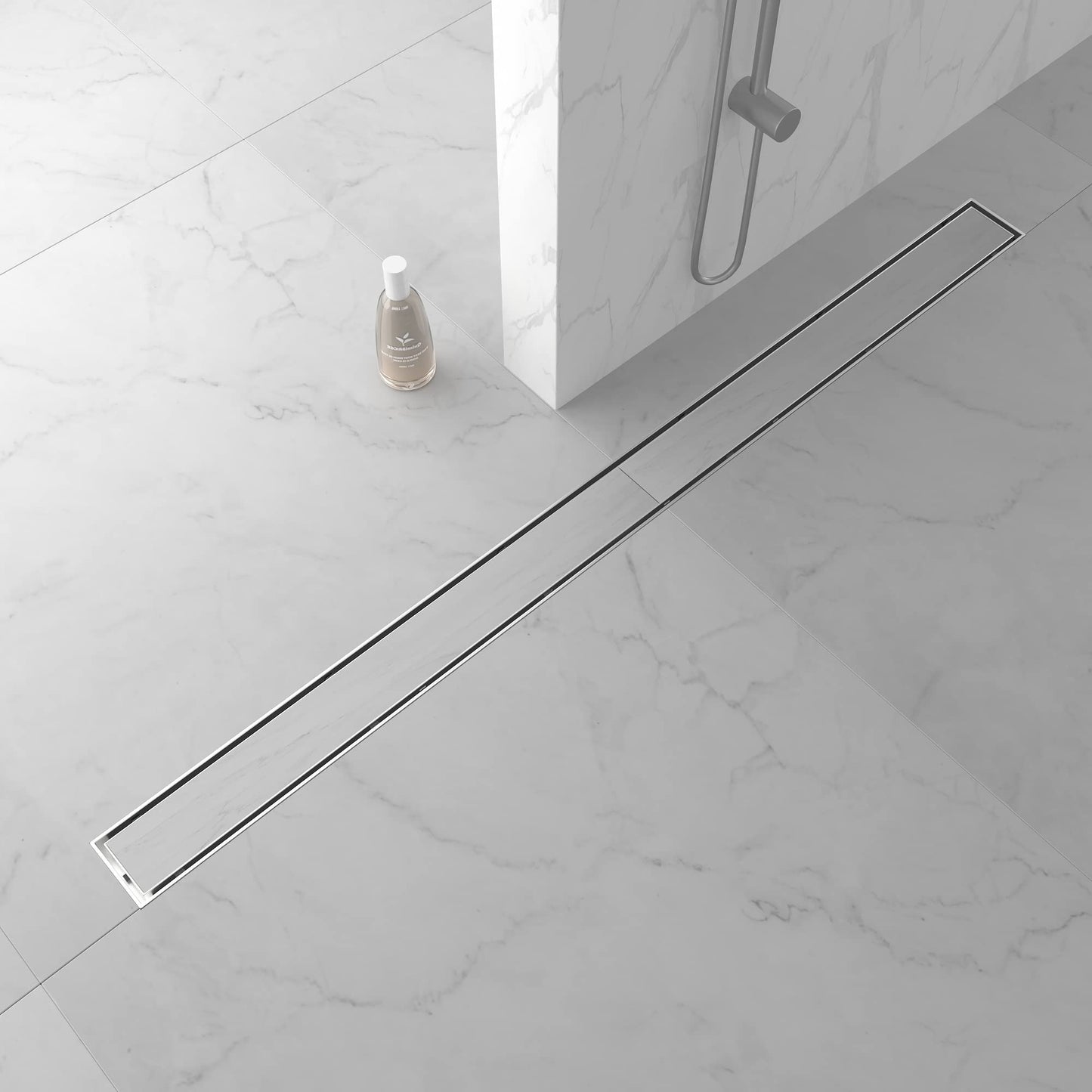 Square Shower Drain 6", Brushed Gold Floor Drain with Tiled Insert Grate & Hair Strainer, 304 Stainless Steel Bathroom 2-in-1 Tiled in Drain, CUPC Certified (Brushed Gold, 6'')
