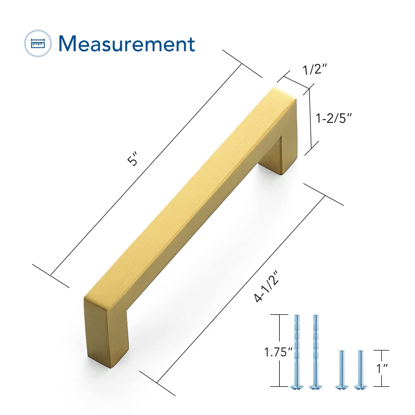 Ravinte 10 Pack Gold Cabinet Pulls 12-3/5 Inch Brushed Brass Kitchen Cabinet Handles Gold Square Kitchen Hardware for Cabinet Gold Kitchen Drawer Pulls Come with Screwdriver
