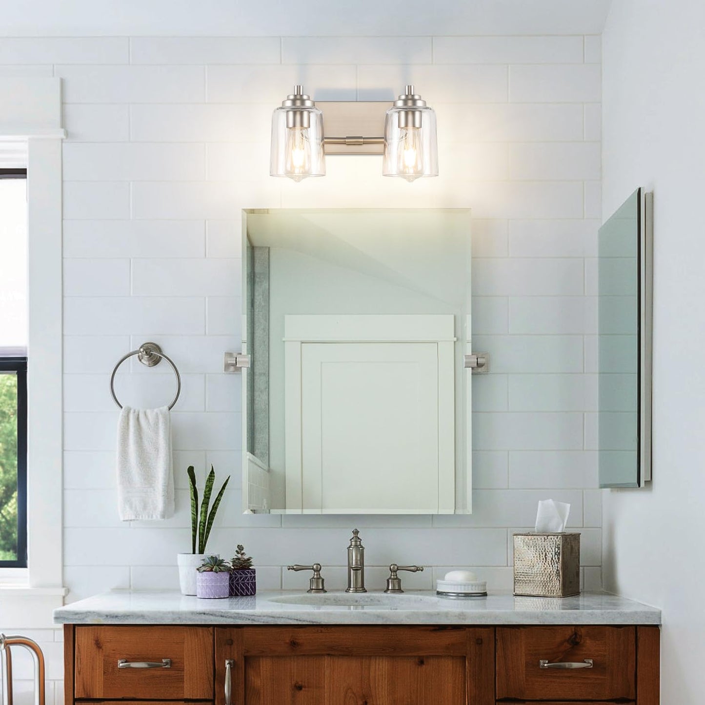 SOLFART Vintage Vanity Lighting Fixtures for Bathroom Black with Bronze Wall Lamp Sconce Black with Bronze 4 lights