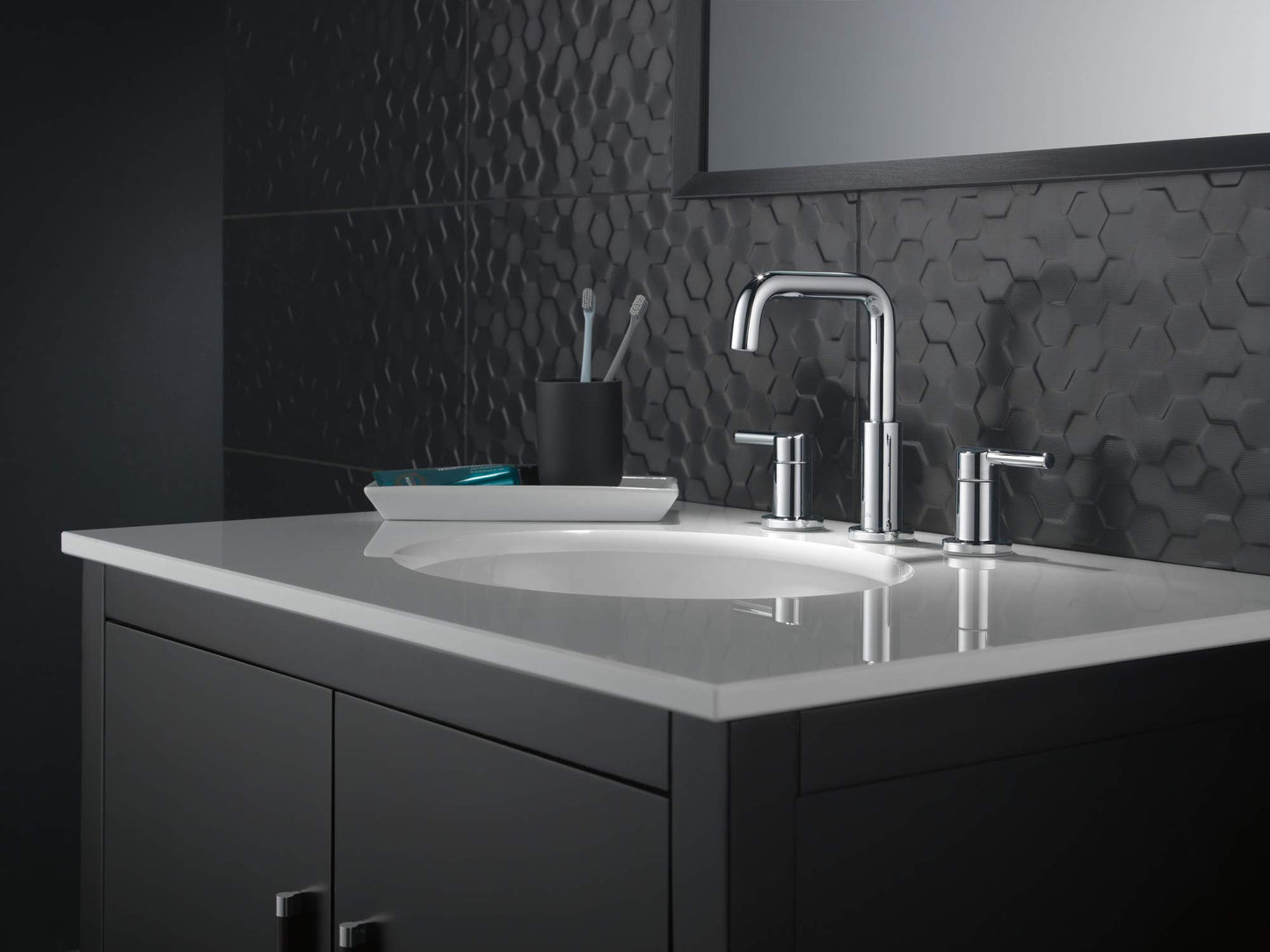 Delta Faucet Nicoli Widespread Bathroom Faucet 3 Hole, Gold Bathroom Faucet, 2 Handle Bathroom Faucet, Bathroom Sink Faucet Drain Assembly, Champagne Bronze 35849LF-CZ