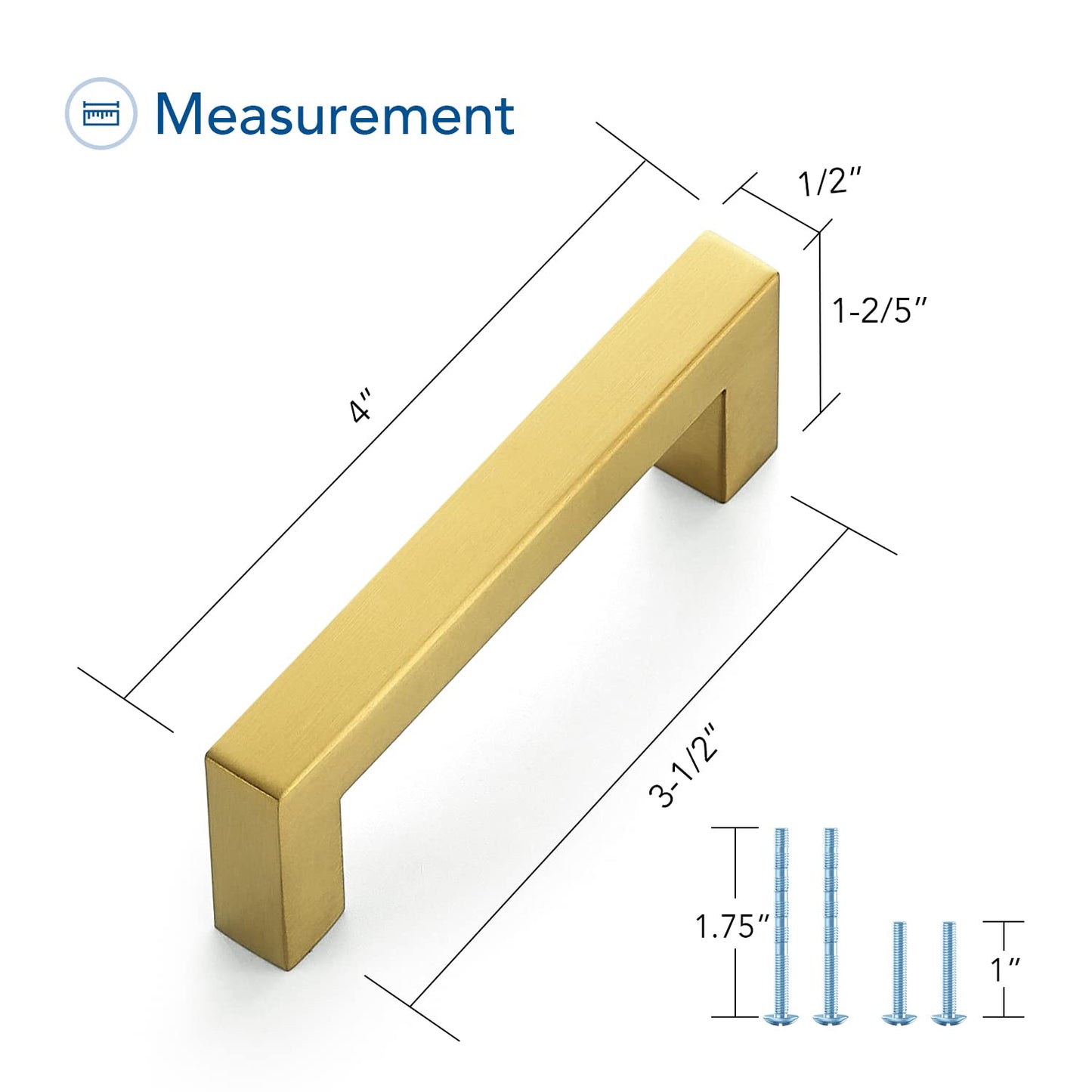 Ravinte 10 Pack Gold Cabinet Pulls 12-3/5 Inch Brushed Brass Kitchen Cabinet Handles Gold Square Kitchen Hardware for Cabinet Gold Kitchen Drawer Pulls Come with Screwdriver