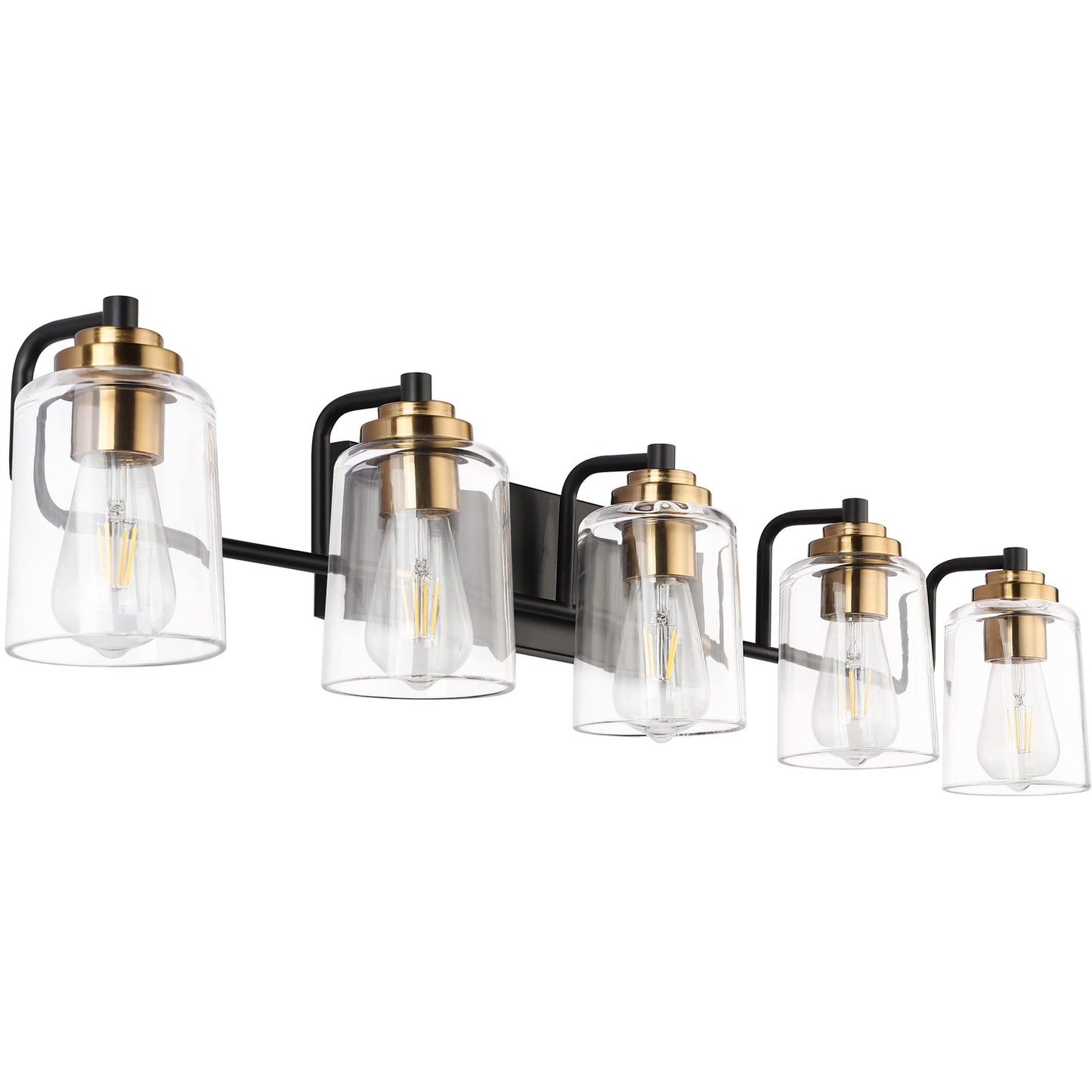 SOLFART Vintage Vanity Lighting Fixtures for Bathroom Black with Bronze Wall Lamp Sconce Black with Bronze 4 lights