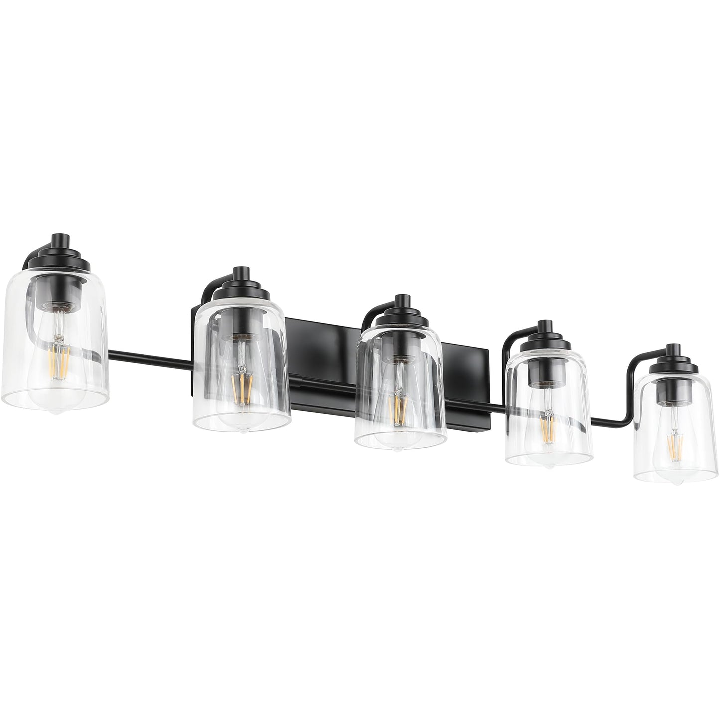 SOLFART Vintage Vanity Lighting Fixtures for Bathroom Black with Bronze Wall Lamp Sconce Black with Bronze 4 lights