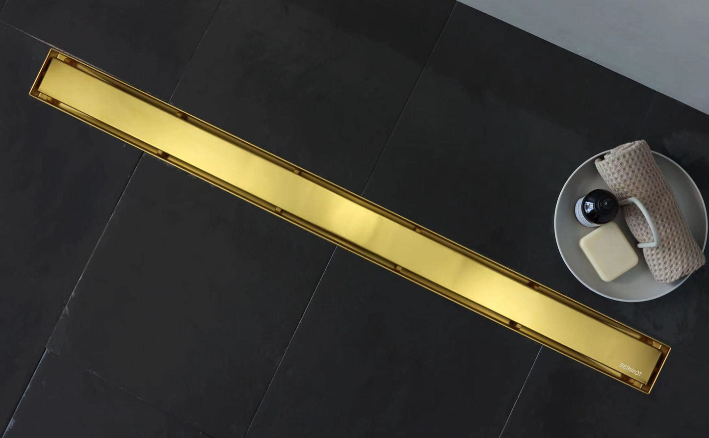 Square Shower Drain 6", Brushed Gold Floor Drain with Tiled Insert Grate & Hair Strainer, 304 Stainless Steel Bathroom 2-in-1 Tiled in Drain, CUPC Certified (Brushed Gold, 6'')