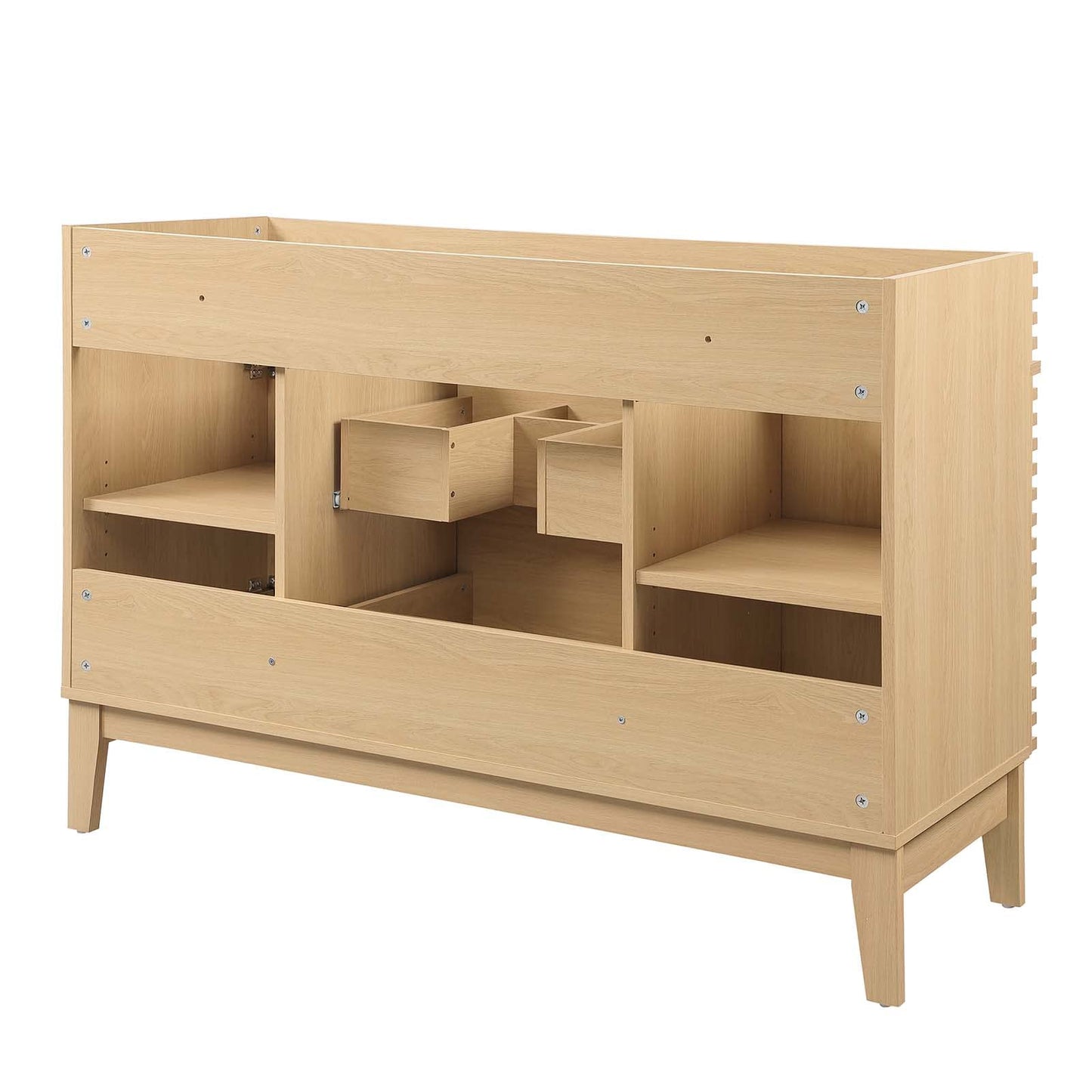 Modway Render 48" Double Sink Bathroom Vanity Cabinet in Walnut White