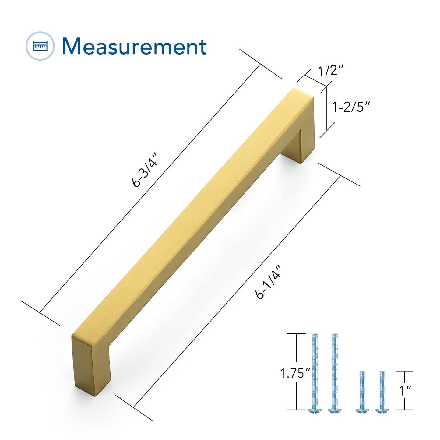 Ravinte 10 Pack Gold Cabinet Pulls 12-3/5 Inch Brushed Brass Kitchen Cabinet Handles Gold Square Kitchen Hardware for Cabinet Gold Kitchen Drawer Pulls Come with Screwdriver