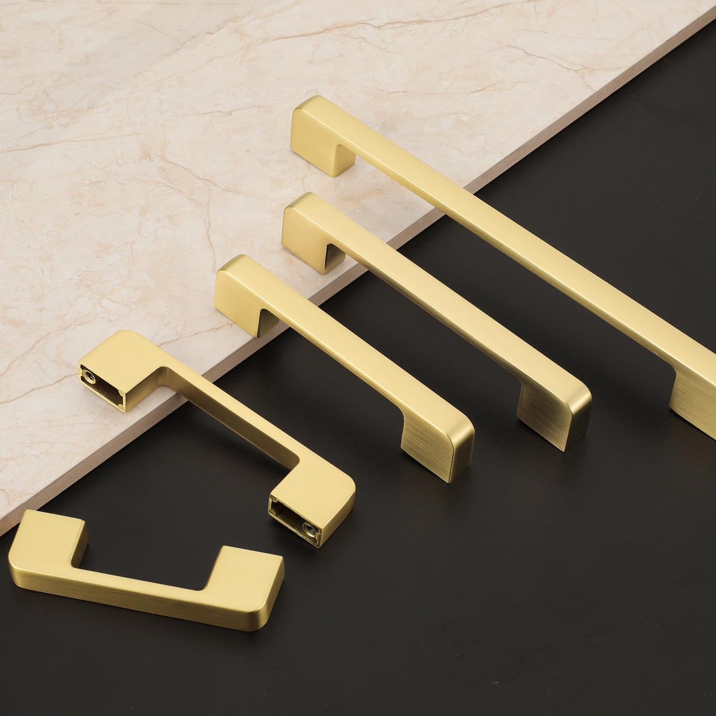 Rergy Champagne Bronze Cabinet Pulls, 10 Pack Champagne Bronze Cabinet Handles, 6.25" Screw Spacing Kitchen Cabinet Handles, 6-1/4inch(160mm) Center to Center Bathroom Cabient Hardware