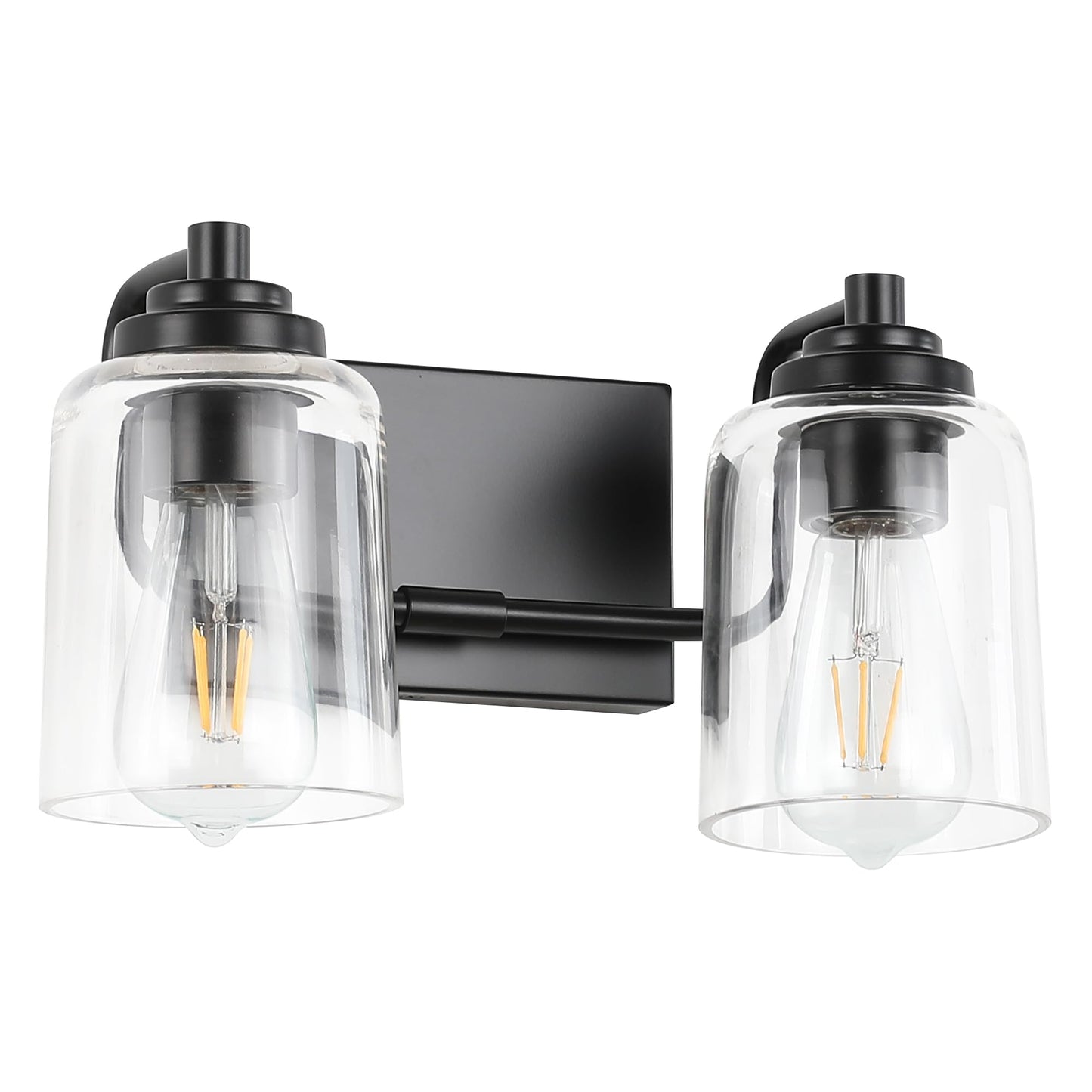 SOLFART Vintage Vanity Lighting Fixtures for Bathroom Black with Bronze Wall Lamp Sconce Black with Bronze 4 lights