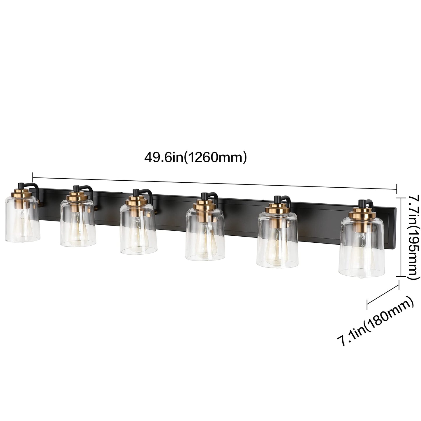SOLFART Vintage Vanity Lighting Fixtures for Bathroom Black with Bronze Wall Lamp Sconce Black with Bronze 4 lights