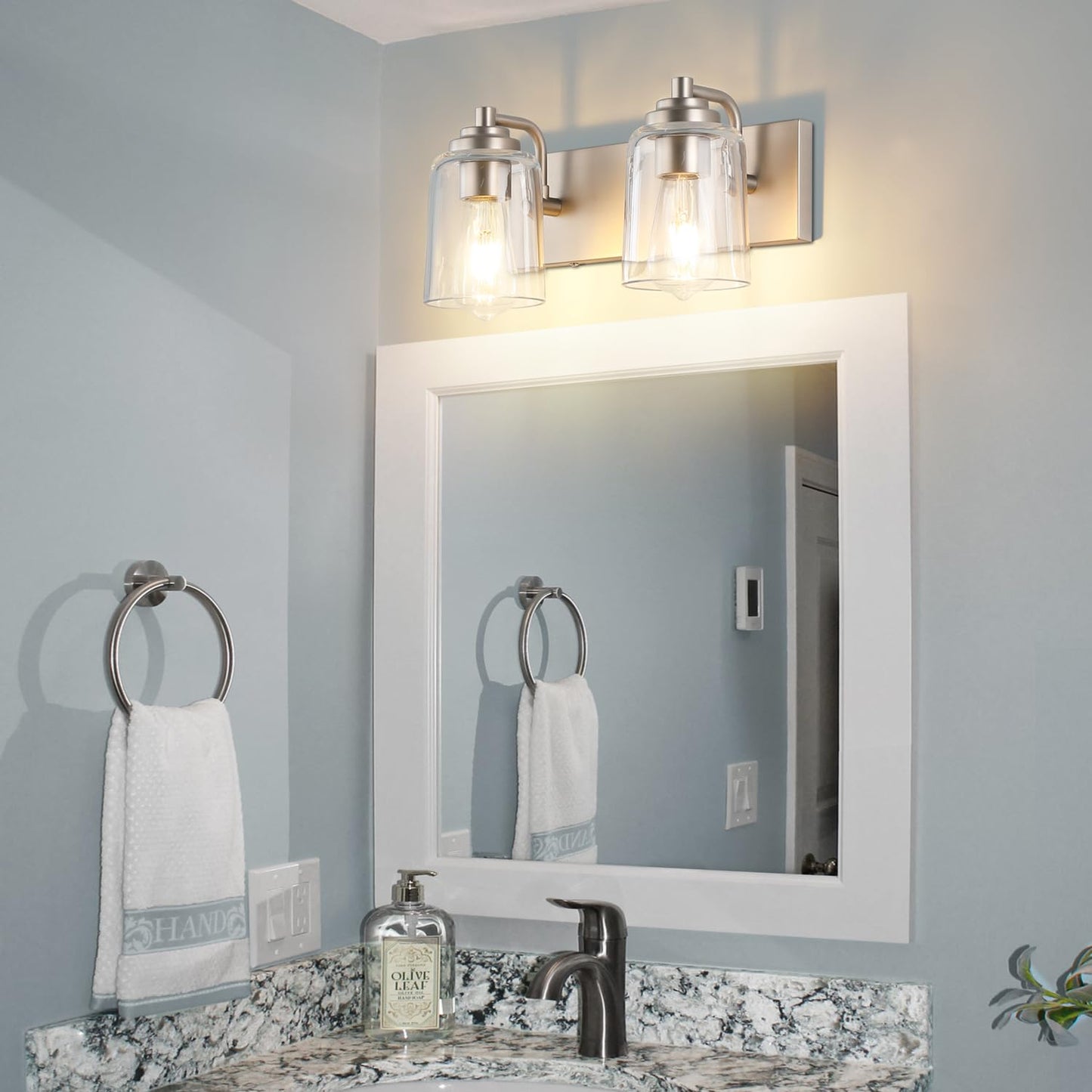 SOLFART Vintage Vanity Lighting Fixtures for Bathroom Black with Bronze Wall Lamp Sconce Black with Bronze 4 lights