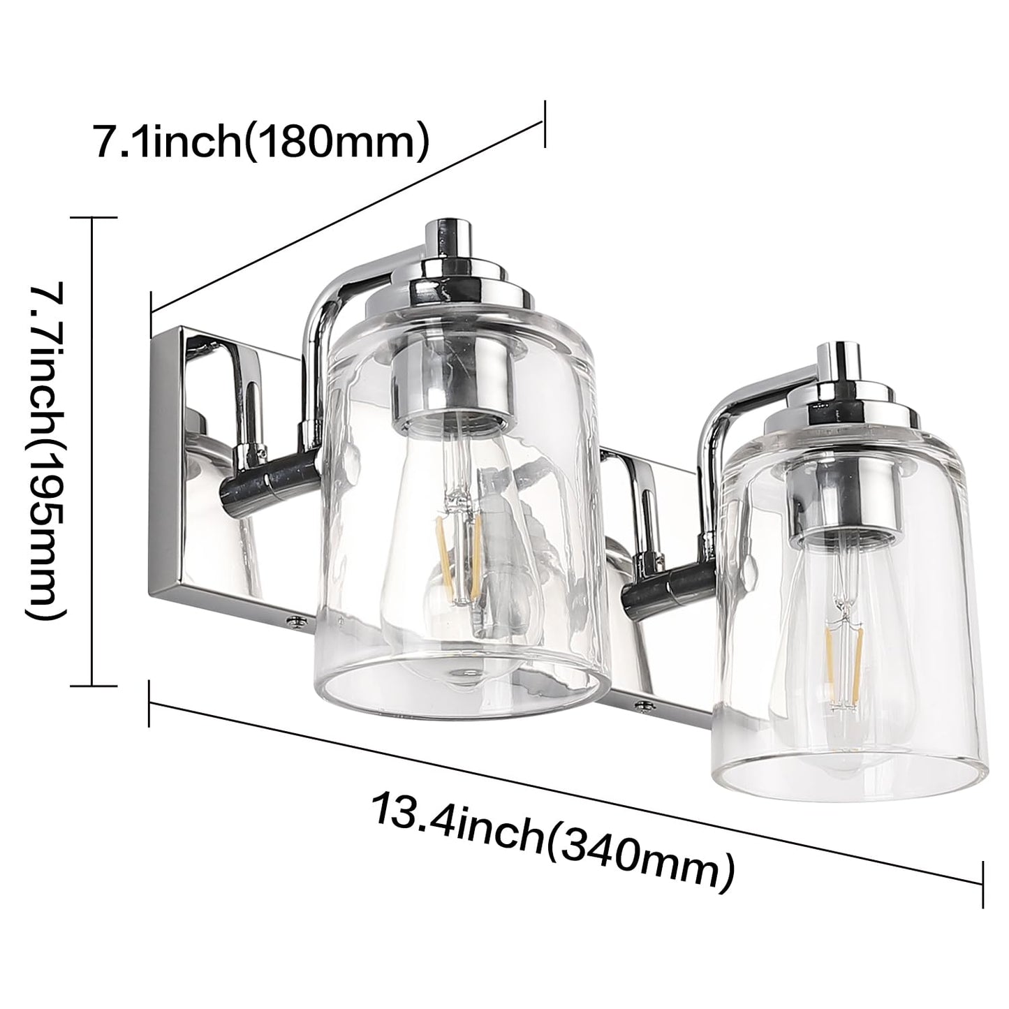 SOLFART Vintage Vanity Lighting Fixtures for Bathroom Black with Bronze Wall Lamp Sconce Black with Bronze 4 lights