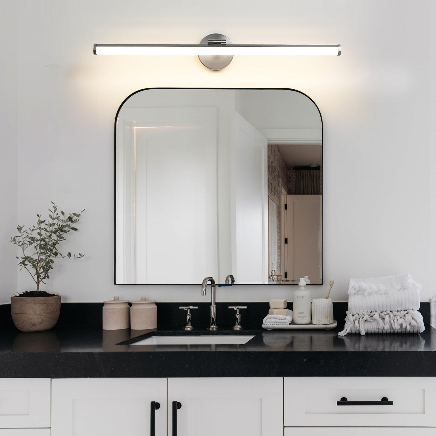 KAISITE Bathroom Light Fixture over Mirror - Gold Vanity Light Fixture 18W 4000K Angle Adjustable 22 Inch LED Dimmable Modern Vanity Light Bar for Bedroom Living Room Bathroom