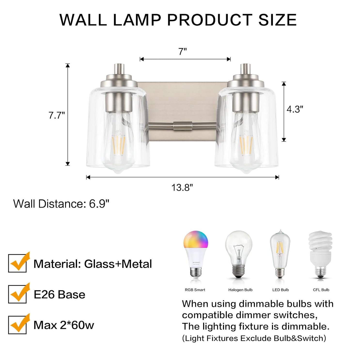 SOLFART Vintage Vanity Lighting Fixtures for Bathroom Black with Bronze Wall Lamp Sconce Black with Bronze 4 lights