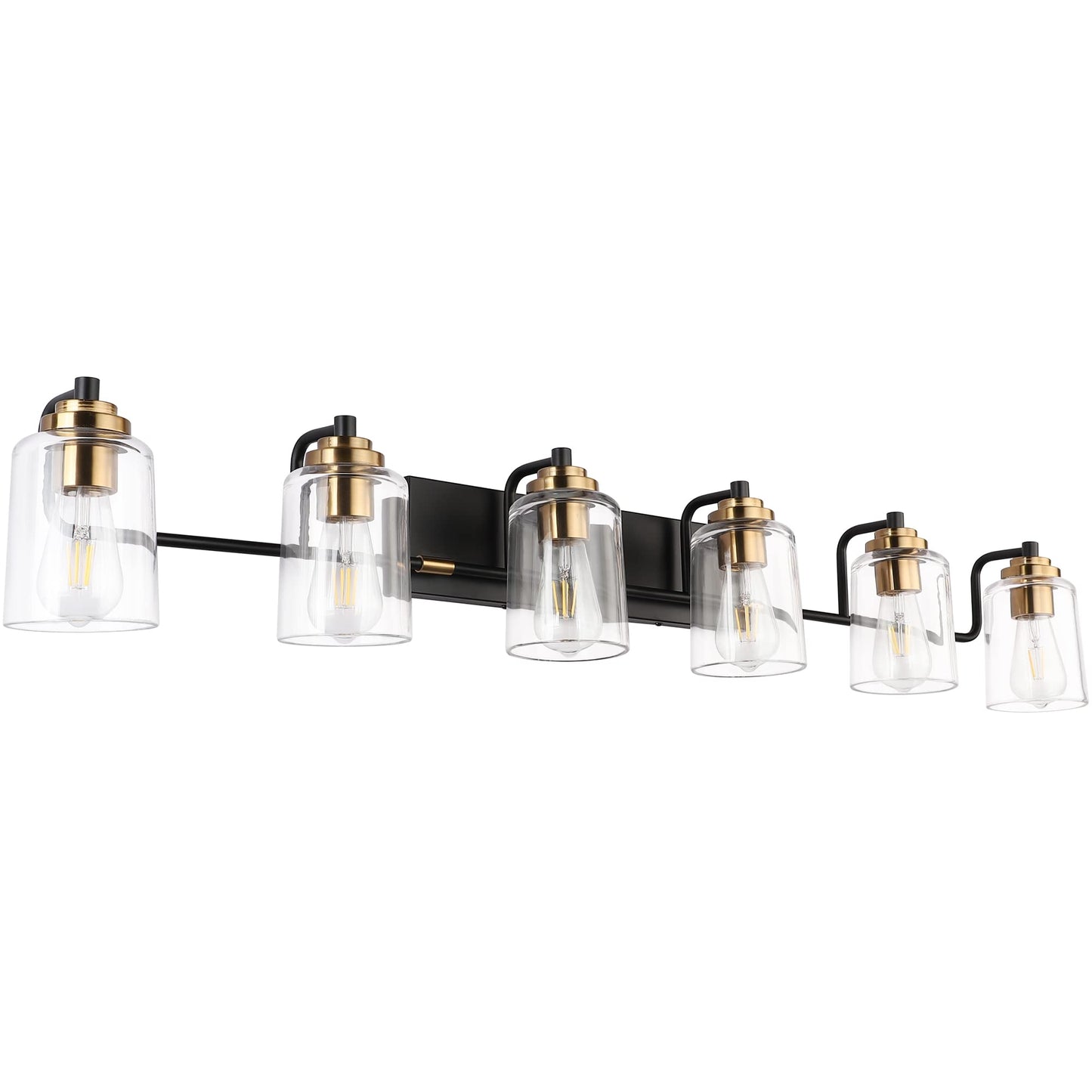 SOLFART Vintage Vanity Lighting Fixtures for Bathroom Black with Bronze Wall Lamp Sconce Black with Bronze 4 lights
