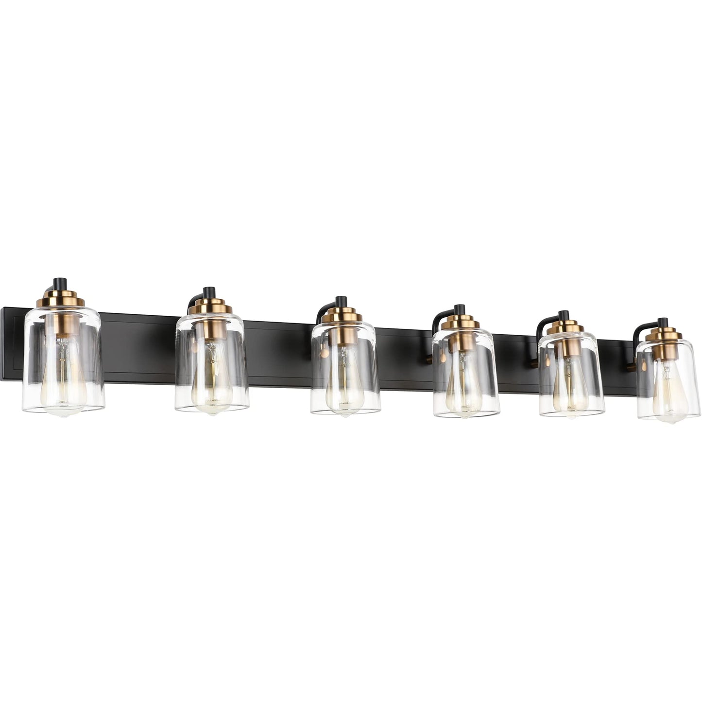 SOLFART Vintage Vanity Lighting Fixtures for Bathroom Black with Bronze Wall Lamp Sconce Black with Bronze 4 lights
